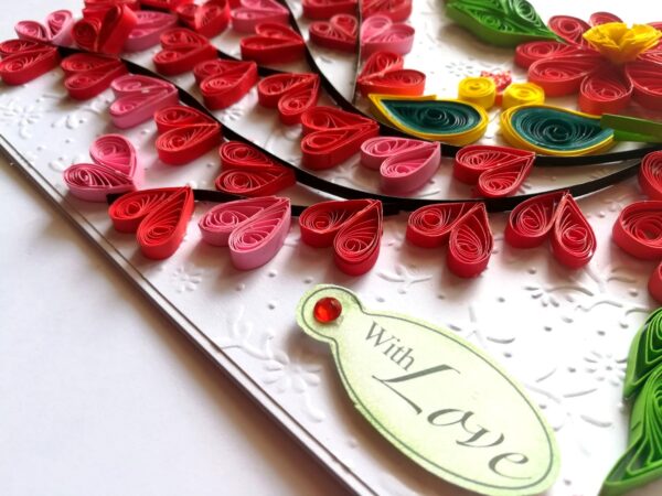 Quilled Love Tree With Birds Greeting Card image Quilled Love Tree With Birds Greeting Card image