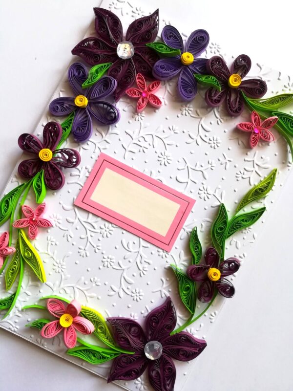 Purple Themed Corner Quilled Greeting Card image