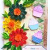 Multicolor Flowers Quilled Birthday Greeting Card image