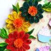 Multicolor Flowers Quilled Birthday Greeting Card image