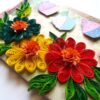 Multicolor Flowers Quilled Birthday Greeting Card image