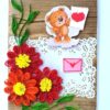 Corner Quilled Flowers Greeting Card image Corner Quilled Flowers Greeting Card image