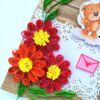 Corner Quilled Flowers Greeting Card image Corner Quilled Flowers Greeting Card image