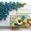 Blue Quilled Corner Flowers Birthday Greeting card image