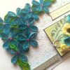 Blue Quilled Corner Flowers Birthday Greeting card image