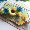 Blue Quilled Corner Flowers Birthday Greeting card image