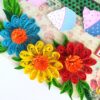 Multicolor Flowers Quilled Birthday Greeting Card image