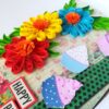 Multicolor Flowers Quilled Birthday Greeting Card image