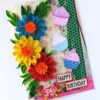Multicolor Flowers Quilled Birthday Greeting Card image
