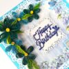 Blue Quilled Corner Flowers Birthday Greeting card image