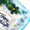Blue Quilled Corner Flowers Birthday Greeting card image