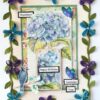 Sparkling Blue Flowers Birthday Card image