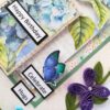 Sparkling Blue Flowers Birthday Card image