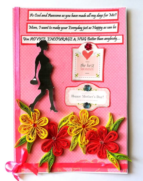 Mothers Day Quilled Flowers handmade Card image