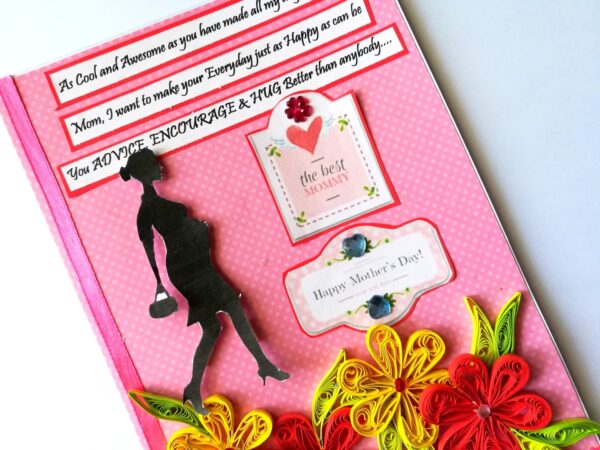 Mothers Day Quilled Flowers handmade Card image