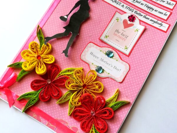 Mothers Day Quilled Flowers handmade Card image