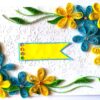 Blue and Yellow Quilled Corner Greeting Card image