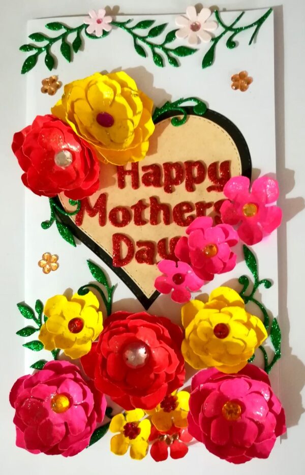 Sparkling Handmade Floral Mother Card image
