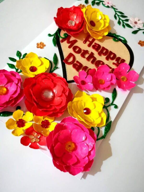 Sparkling Handmade Floral Mother Card image