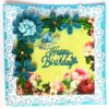 Blue Quilled Corner Flowers Birthday Greeting card image