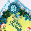 Blue Quilled Corner Flowers Birthday Greeting card image