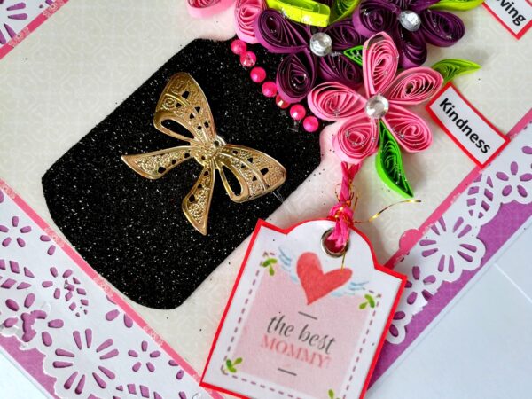 Quilled Flowers in Vase Mom Greeting Card image