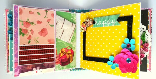 Quilled Birthday Handmade Scrapbook image Quilled Birthday Handmade Scrapbook image