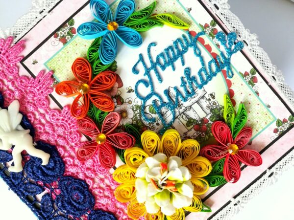 Quilled Birthday Handmade Scrapbook image Quilled Birthday Handmade Scrapbook image