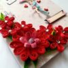 Red Quilled Flowers Birthday Greeting Card image