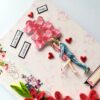 Red Quilled Flowers Birthday Greeting Card image