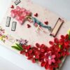 Red Quilled Flowers Birthday Greeting Card image