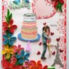 Multicolor Quilled Corner Anniversary Or Birthday Card image