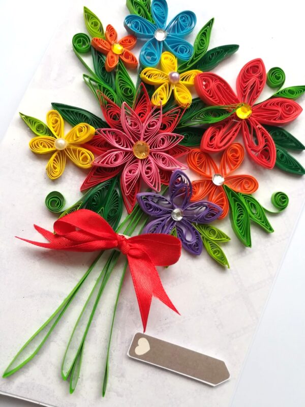 Quilled Floral Bouquet Greeting Card image