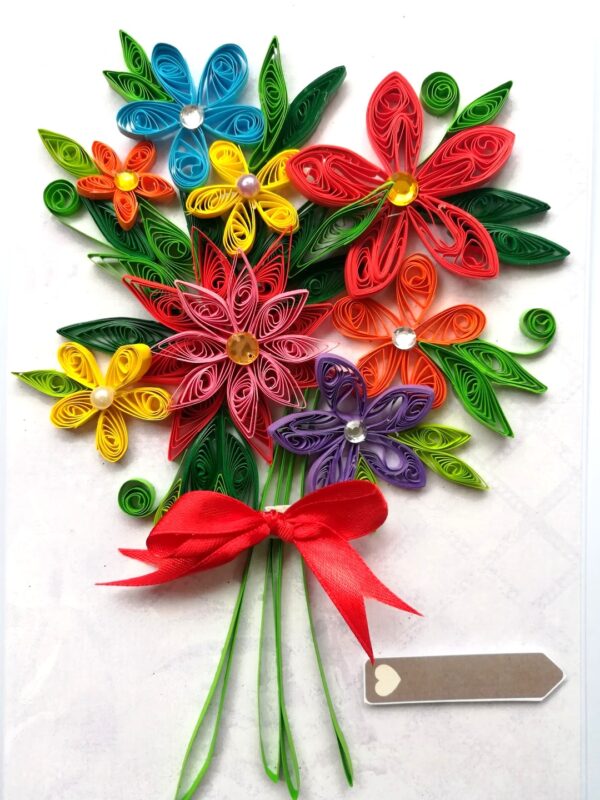 Quilled Floral Bouquet Greeting Card image