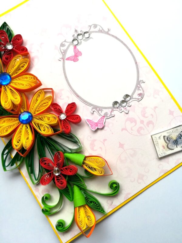Quilled Flowers Side Design Card image Quilled Flowers Side Design Card image