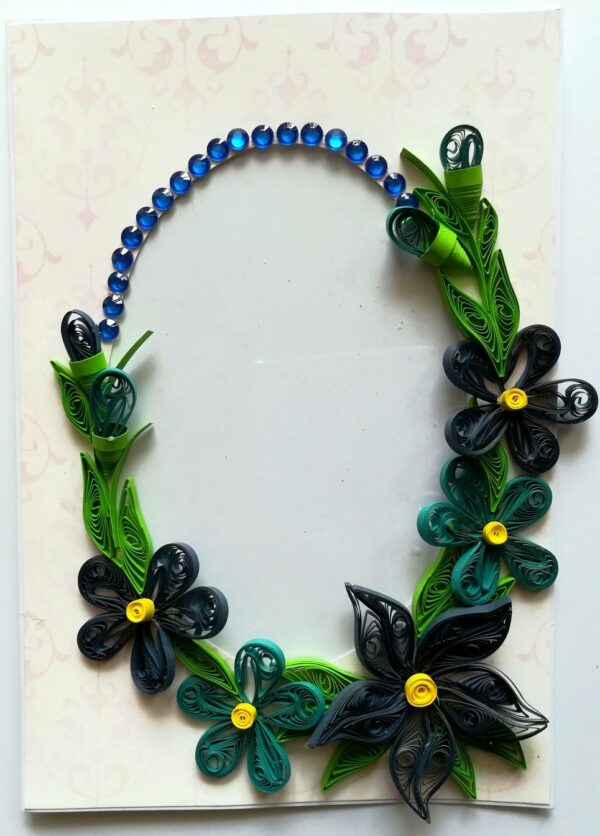 Blue Themed Photo Frame Greeting Card image