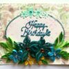 Blue Quilled Flowers Birthday Greeting card image
