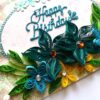 Blue Quilled Flowers Birthday Greeting card image