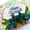 Blue Quilled Flowers Birthday Greeting card image