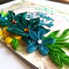 Blue Quilled Flowers Birthday Greeting card image