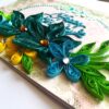 Blue Quilled Flowers Birthday Greeting card image