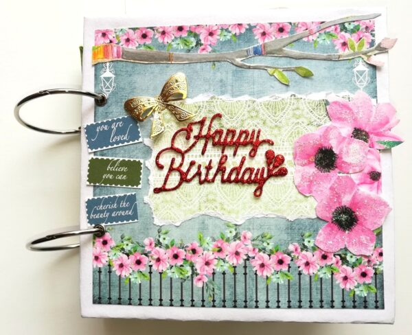 Handmade Sparkling Birthday Scrapbook image Handmade Sparkling Birthday Scrapbook image
