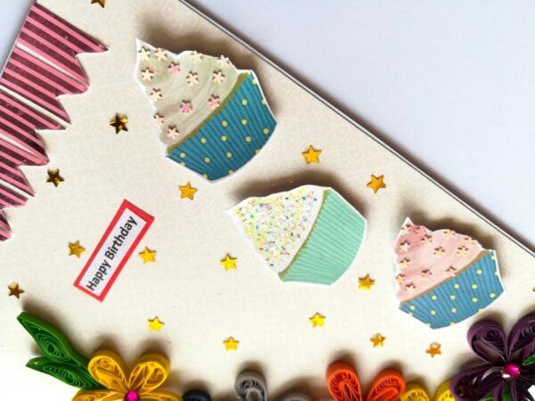 Multicolor Flowers in Corner Greeting Card image