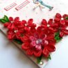 Red Quilled Flowers Birthday Greeting Card image