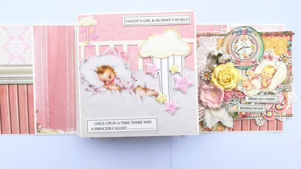 Sparkling Baby Girl Handmade Scrapbook Album image