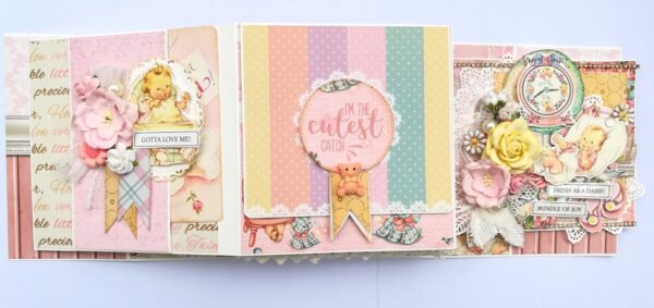 Sparkling Baby Girl Handmade Scrapbook Album image
