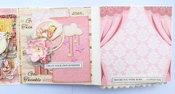 Sparkling Baby Girl Handmade Scrapbook Album image
