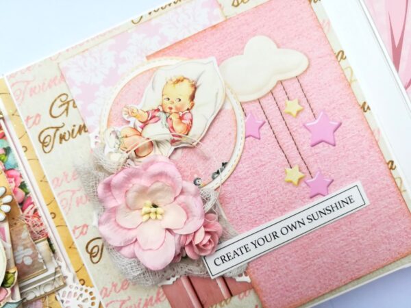 Sparkling Baby Girl Handmade Scrapbook Album image
