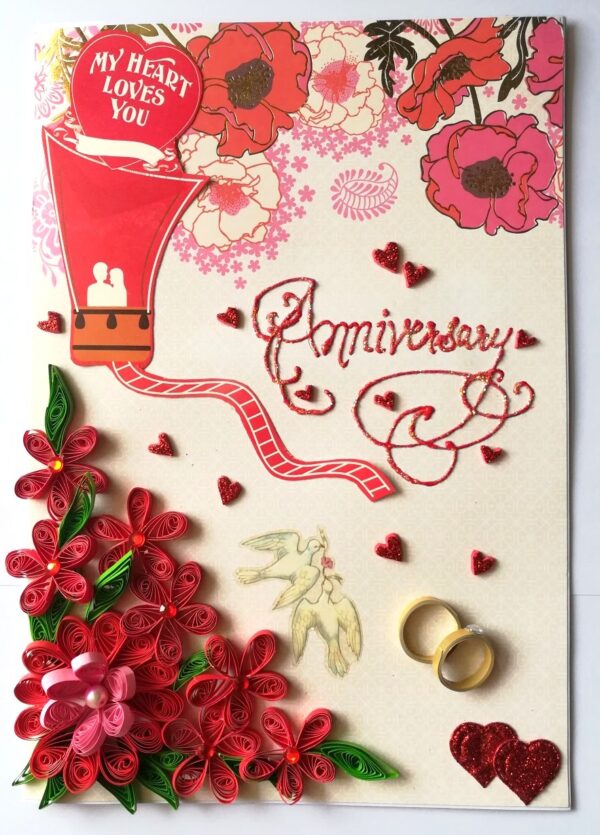 Quilled Anniversary Greeting Card image