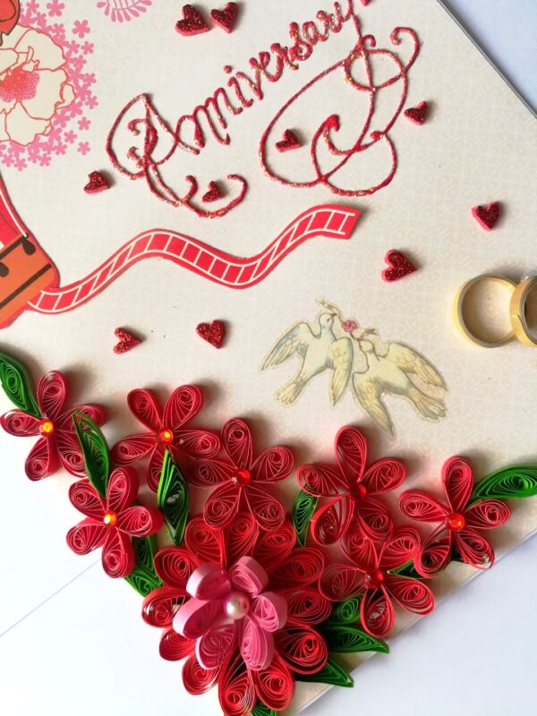 Quilled Anniversary Greeting Card image